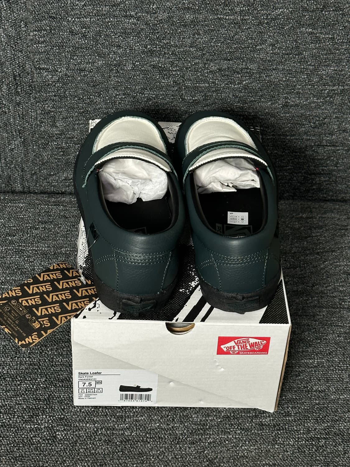 Vans 스케이트 로퍼 그린/화이트 7.5 상품이미지4