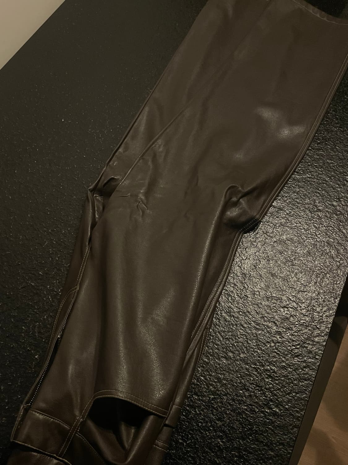 vegan leather semi wide pants 상품이미지2