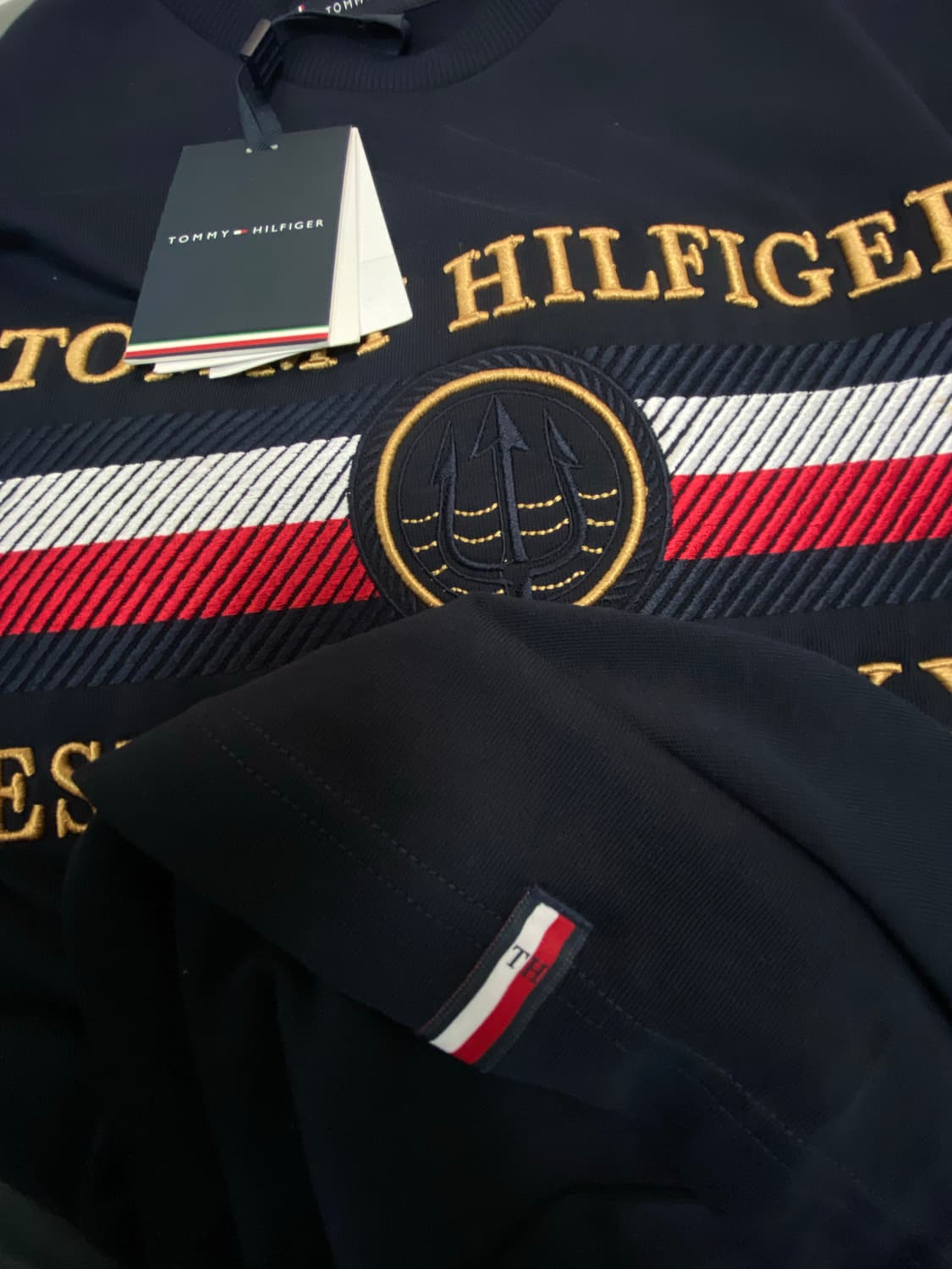  [새상품]타미힐피거 자수 빅로고 라운드 티셔츠 S 상품이미지5