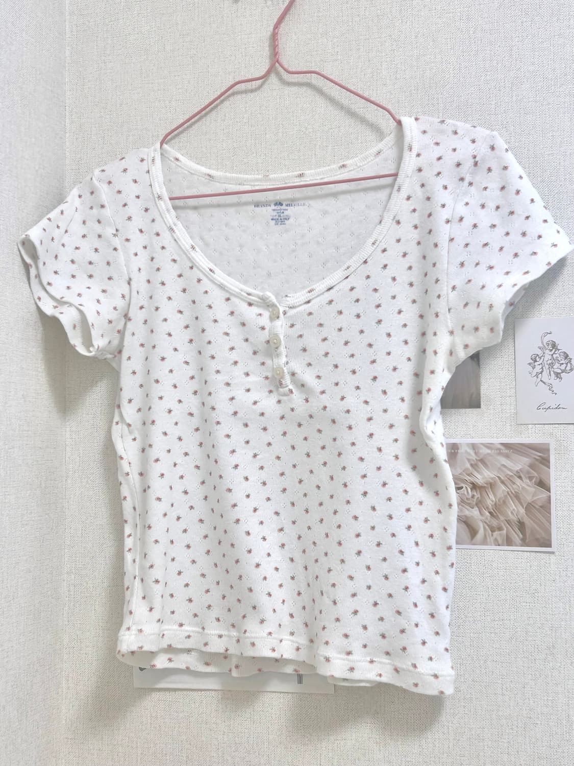 브랜디멜빌 플라워 꽃무늬 반팔 티셔츠 화이트 상품이미지1