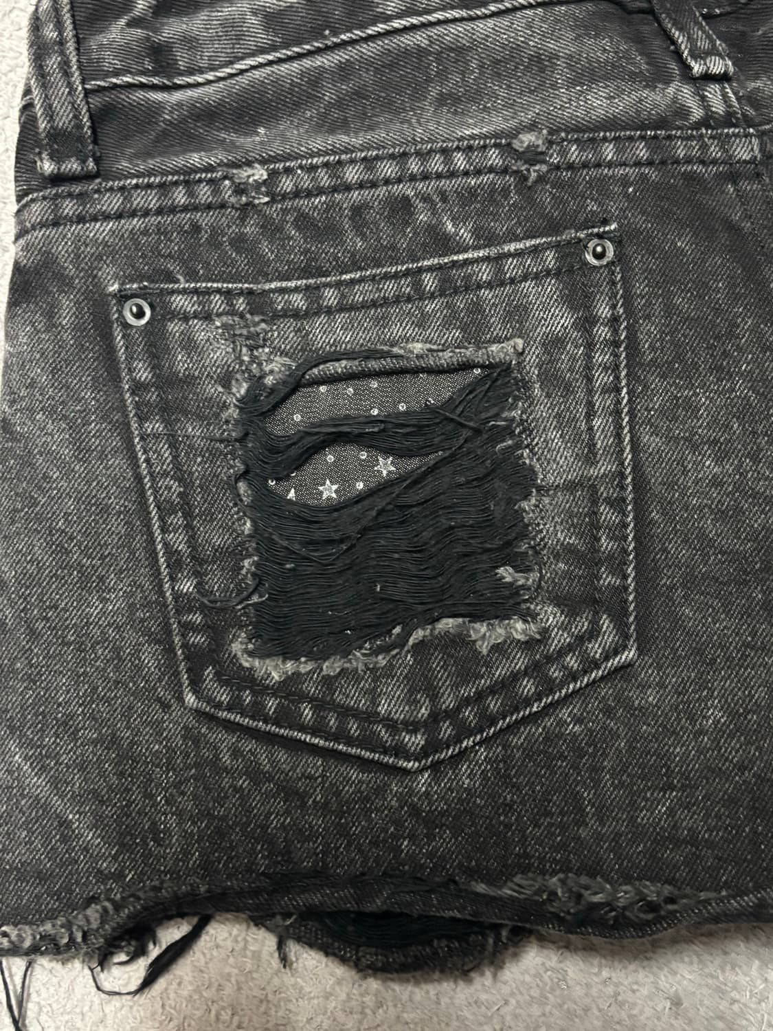 빈티지 블랙 디테일 데미지 숏팬츠 핫팬츠 팬츠 S 상품이미지6