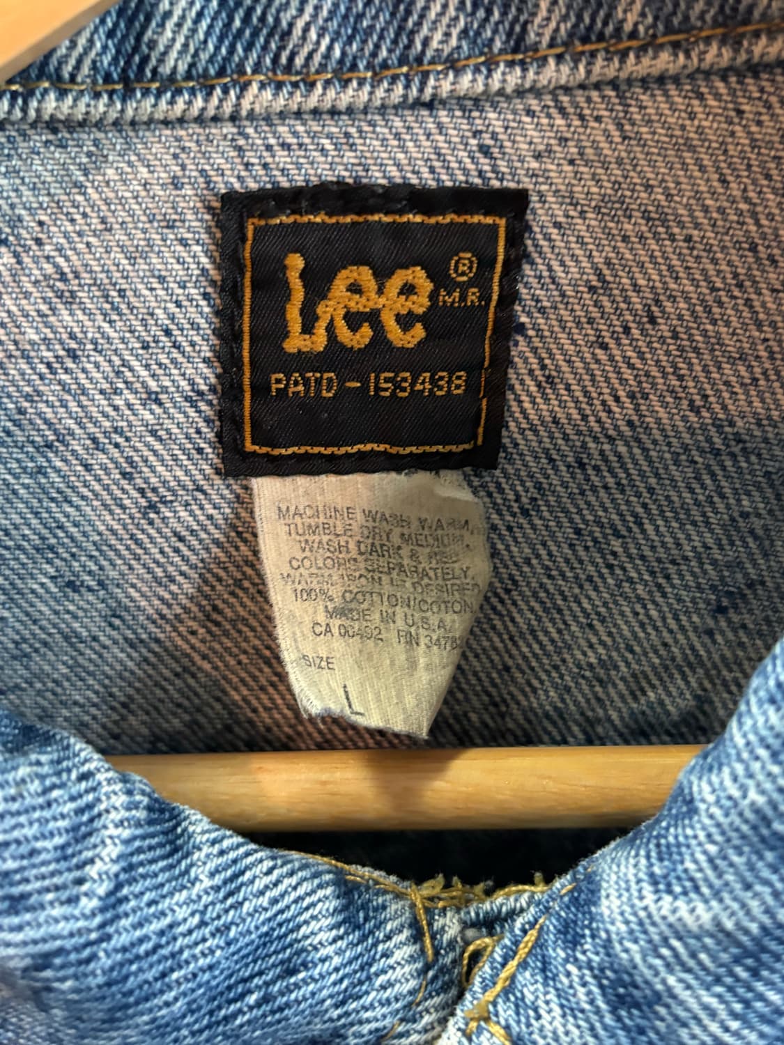 [L] 90s Lee 101j 라이더 데님 자켓 USA 상품이미지4