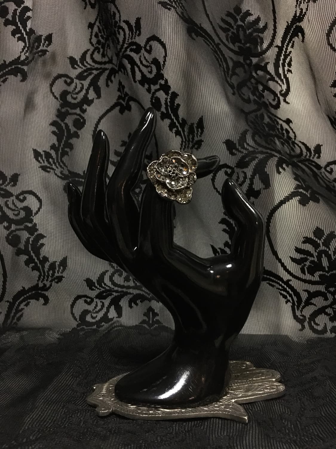 Vintage 핀터레스트 빅 로즈 장미 팬던트 링 반지 상품이미지6