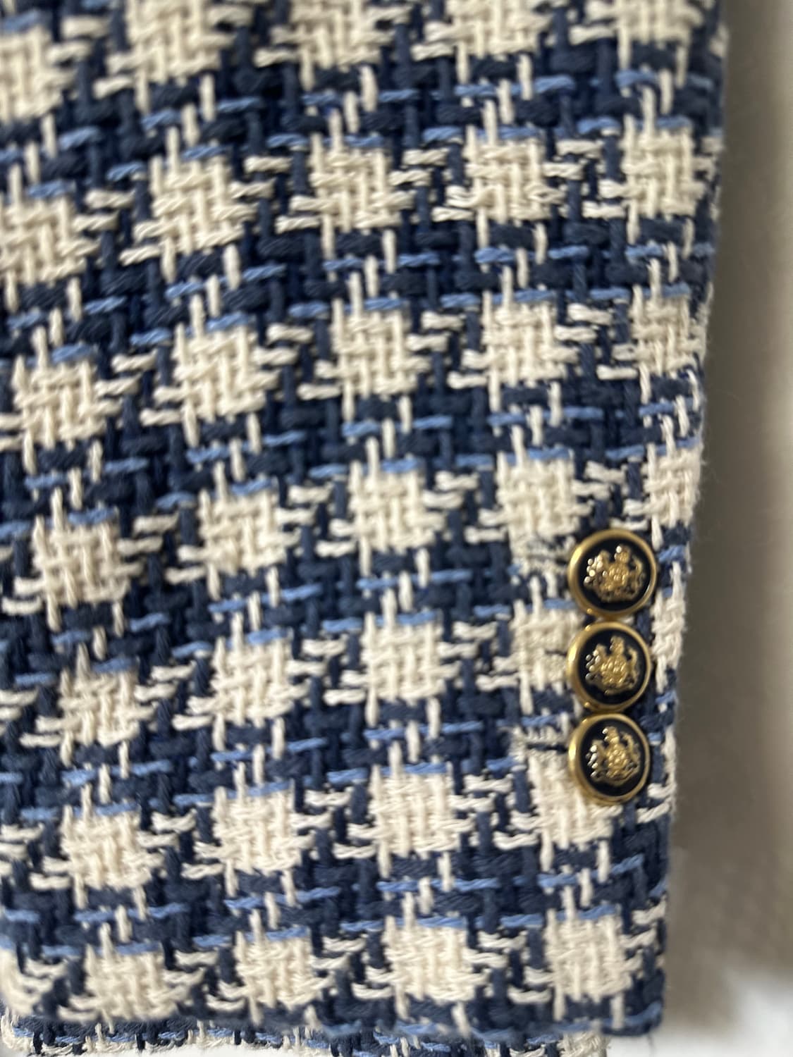 자라 네이비 화이트 체크 트위드 자켓 상품이미지7