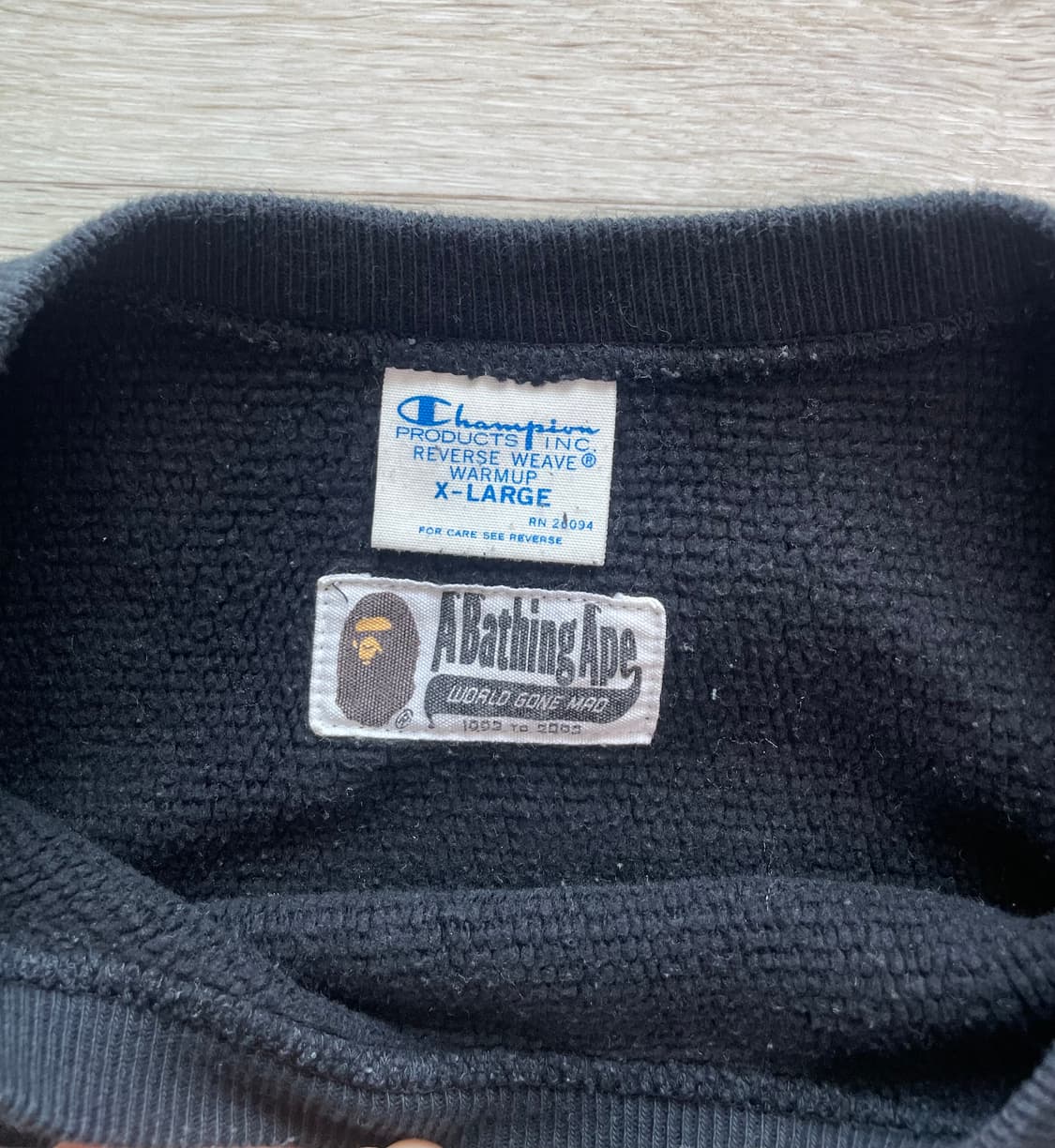 베이프 X 챔피온 리버스위브 스웻셔츠 xl 상품이미지3