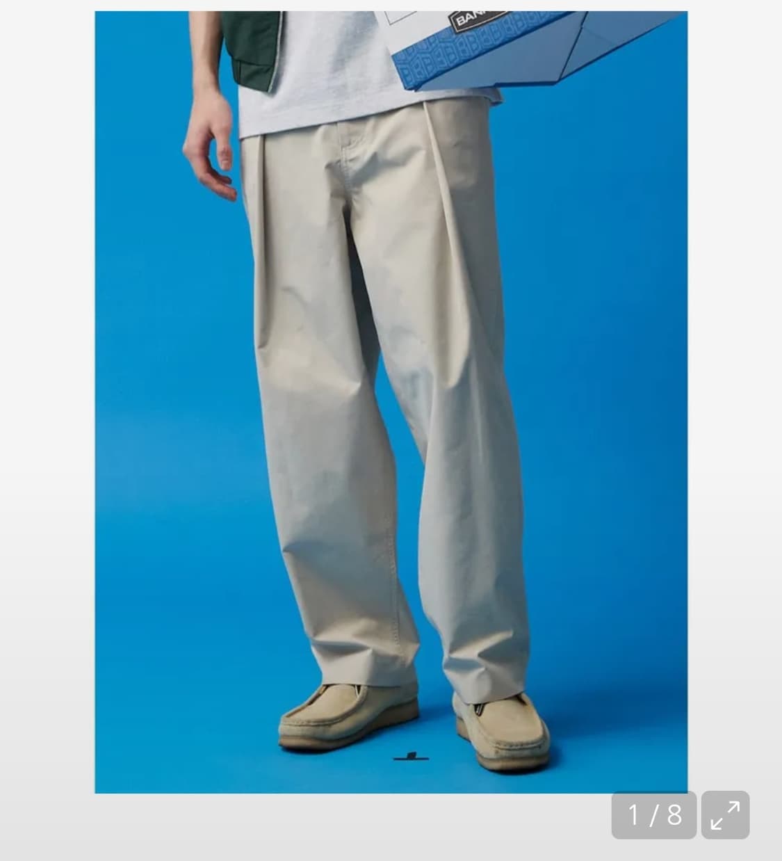 (새상품)에잇세컨즈 원턱 와이드 코튼팬츠 상품이미지3