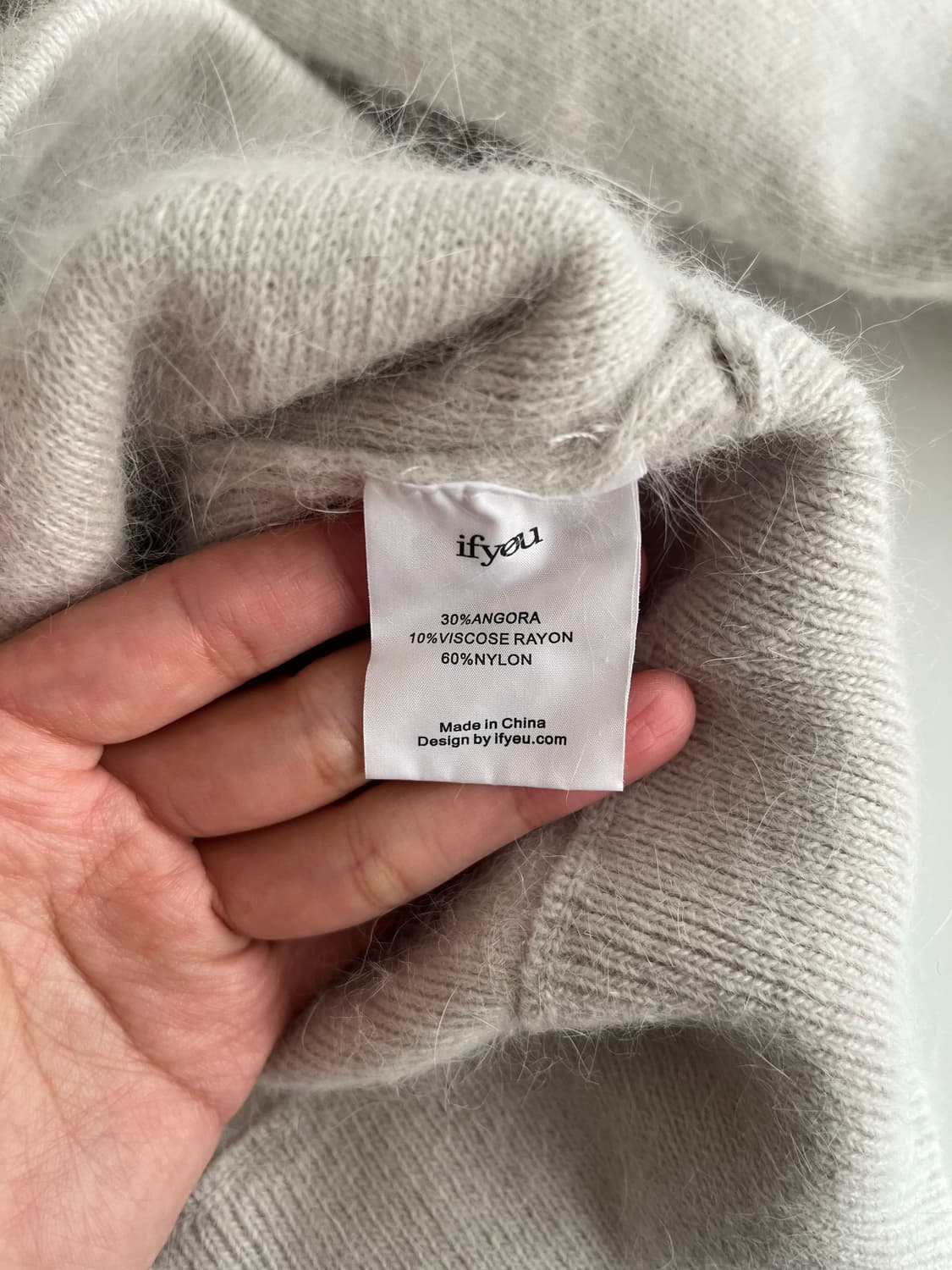 F) 이프유 ifyou 브이넥 앙고라 니트 그레이 상품이미지5