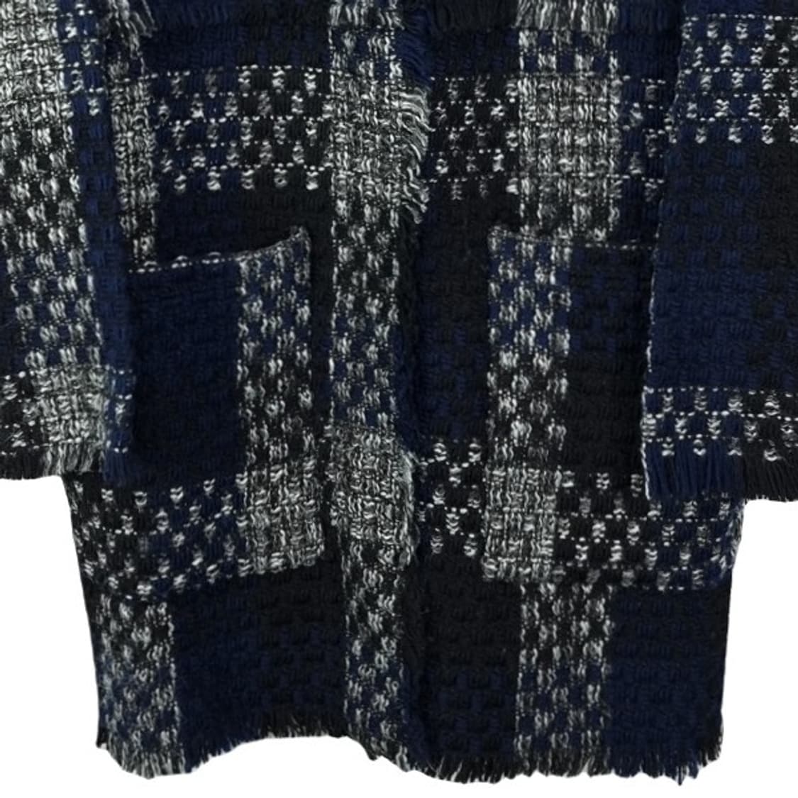 [빔바이롤라] 오버핏 체크 트위드 코트 네이비 M19658 상품이미지5