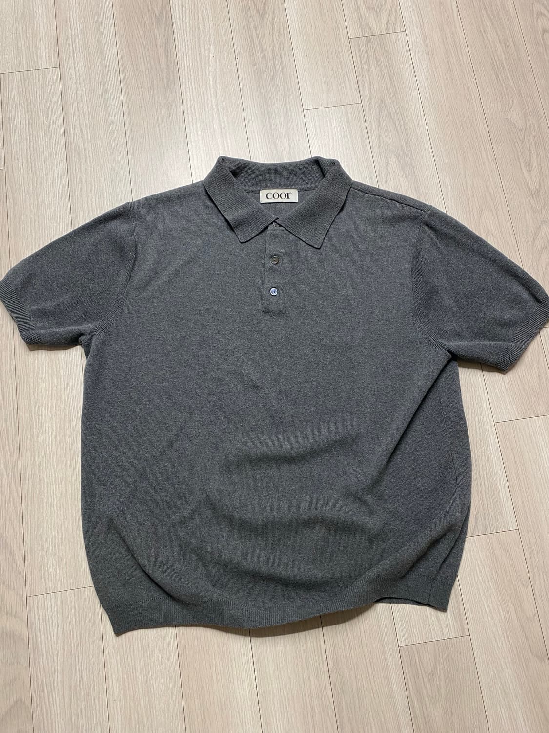 (m) 쿠어 컴팩트 샌디 폴로 니트 차콜 그레이 상품이미지4