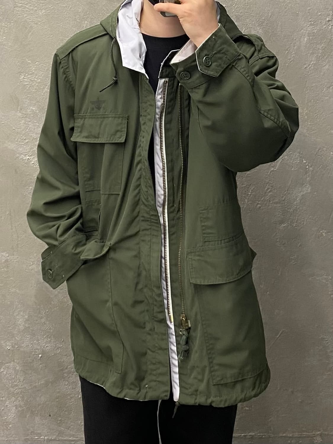 [L] 8-90s 한국군 밀리터리 리버서블 스키파카 자켓 상품이미지8