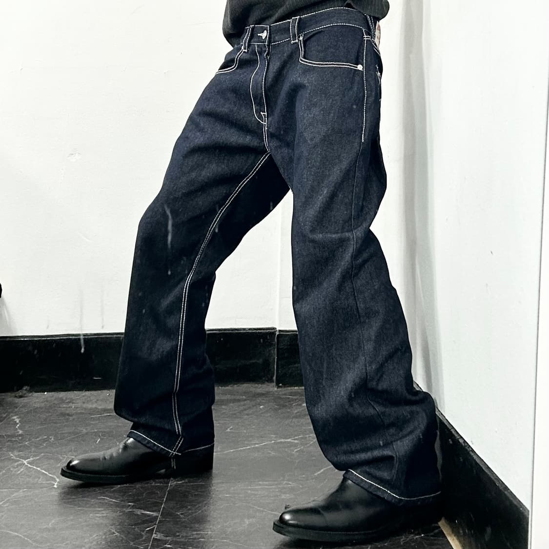 트루릴리전 세이프티 생지 데님 팬츠 상품이미지2