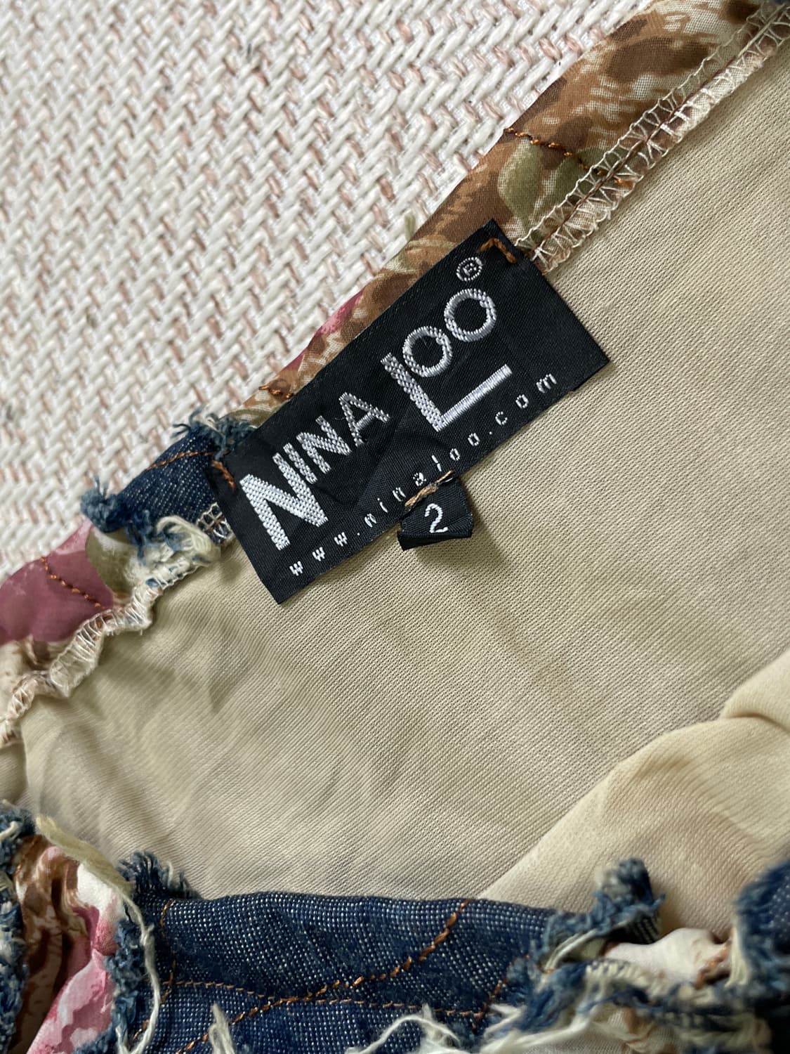 니나 루 패치워크 프린지 사시코 언밸런스 플레어 스커트 상품이미지5