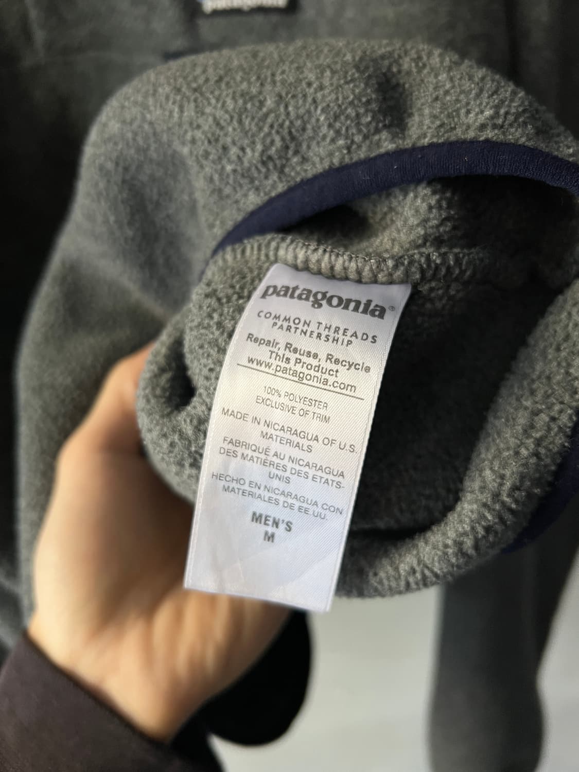 [M]파타고니아 신칠라 차콜그레이 아노락 플리스 상품이미지5