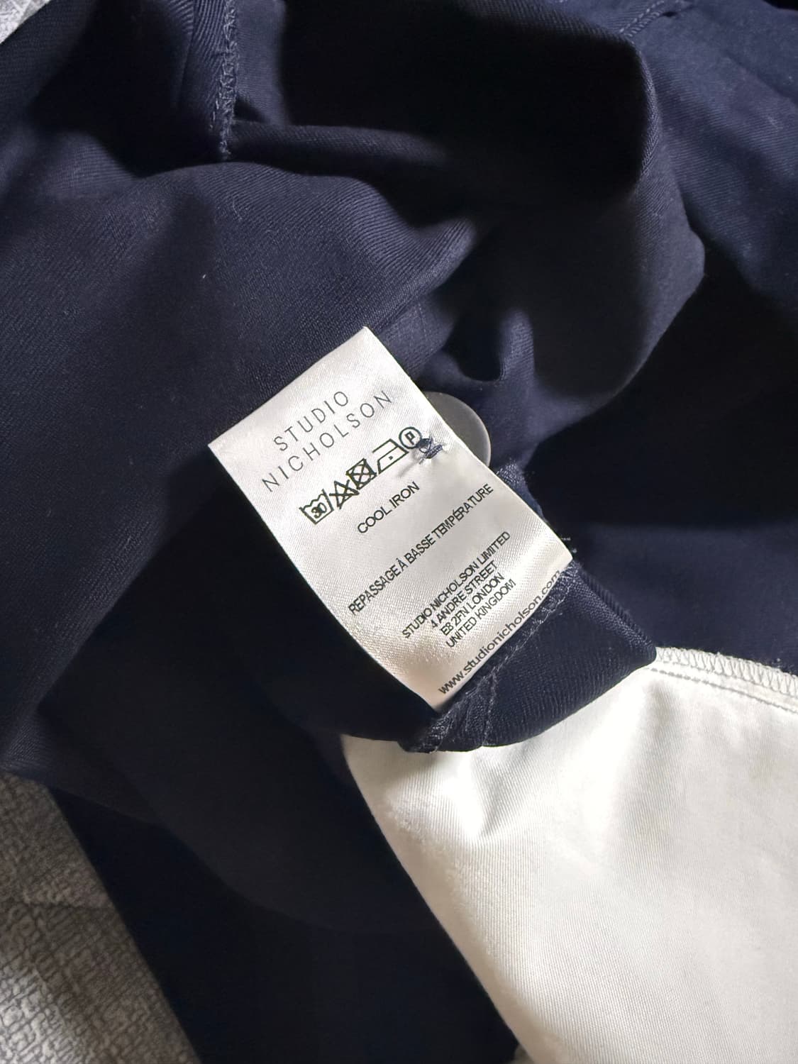스튜디오 니콜슨 소르테 코튼 와이드 팬츠 네이비 (M) 상품이미지8