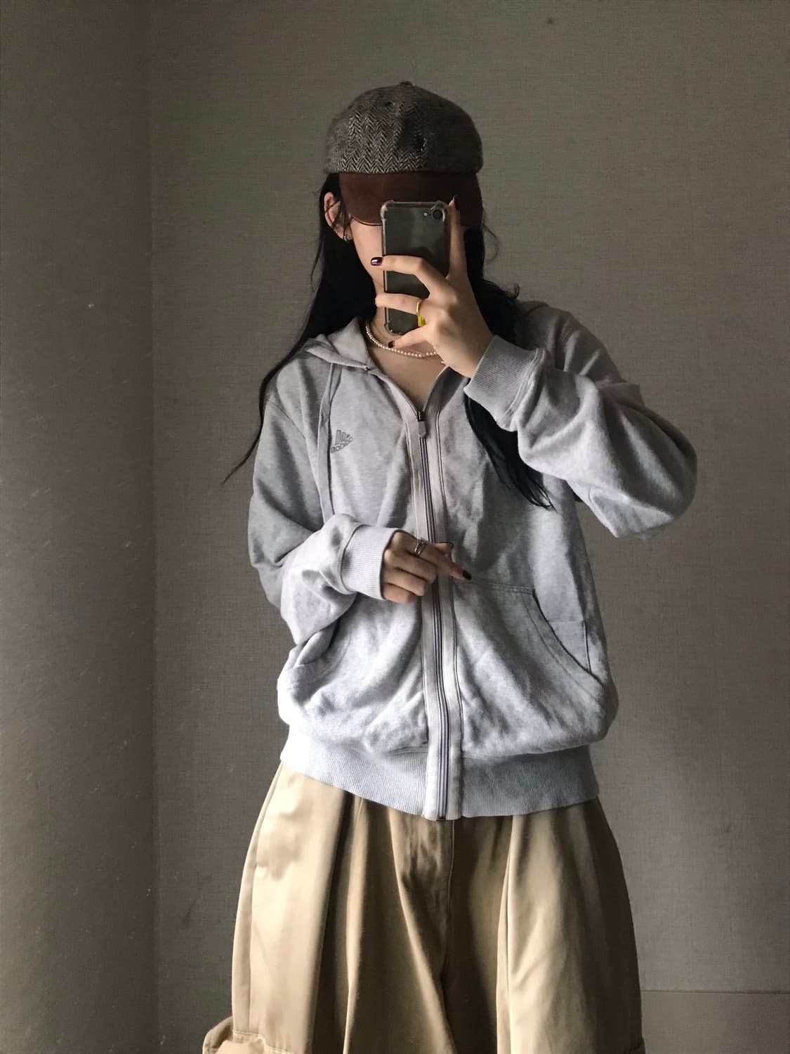 아디다스 그레이 농구 후드집업 상품이미지1