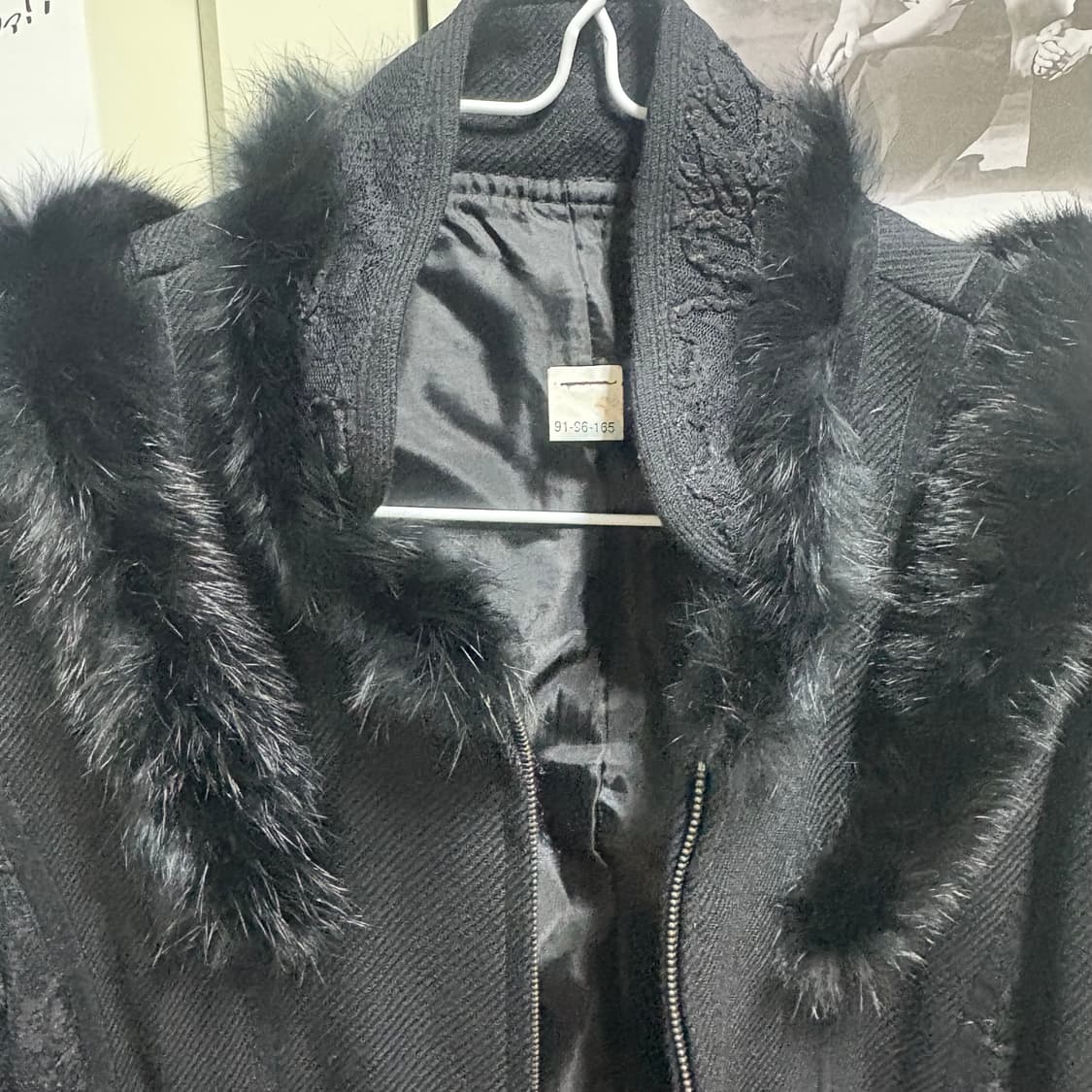 블랙 레이스 폭스 퍼, 털 자켓 상품이미지3