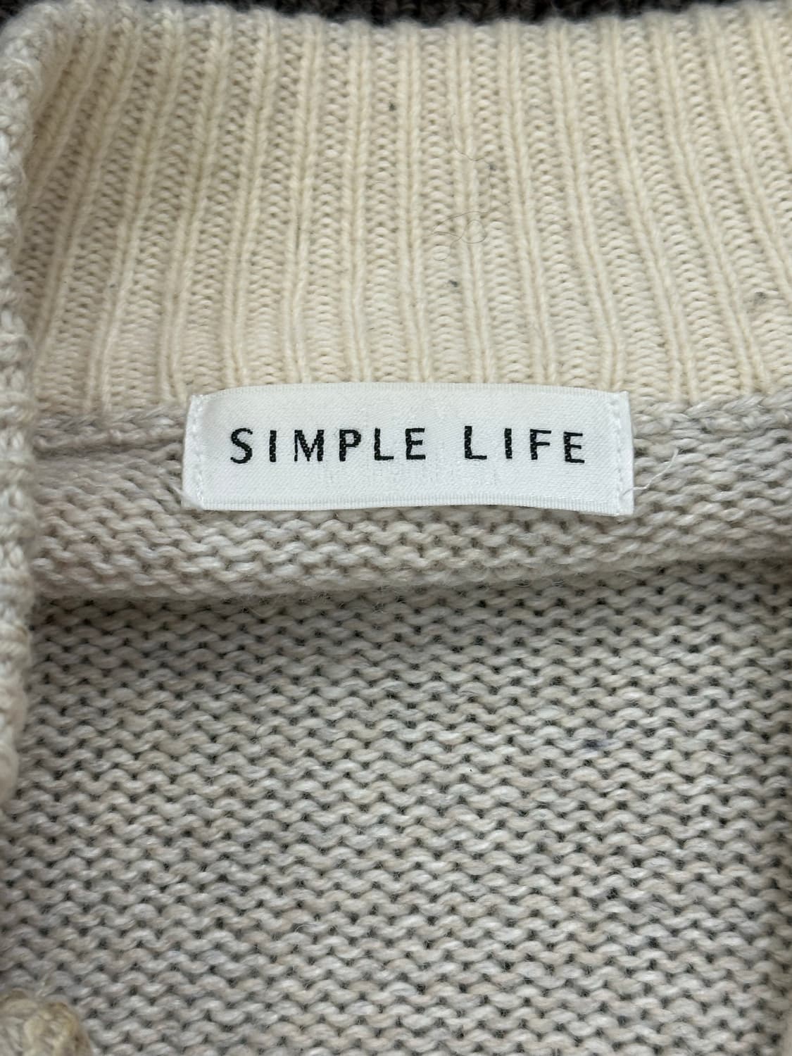 L)simple life 빈티지 케이블 풀집업 스웨터 상품이미지4