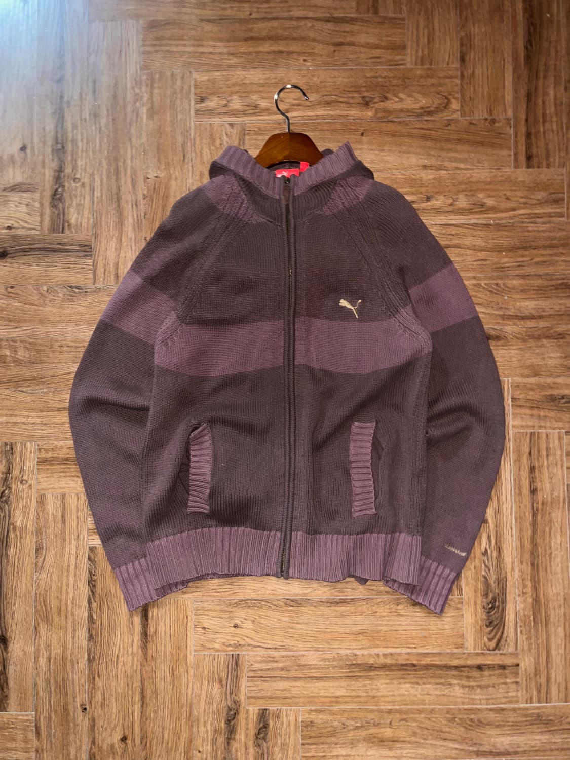 푸마 스트라이프 니트 후드집업 상품이미지2