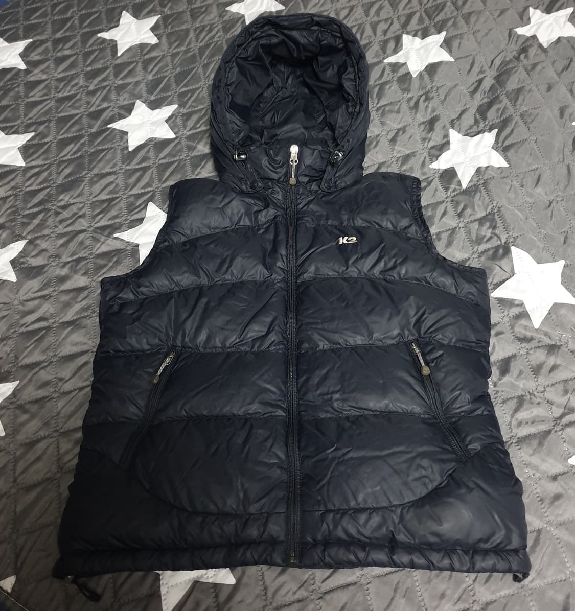 K2 PERTEX 기능성 구스다운 후드 초경량 조끼패딩 블랙 (95) 상품이미지1