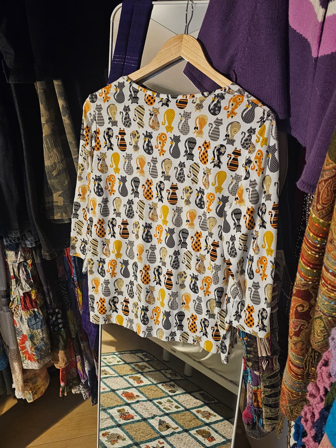 고양이 7부 소매 슬리브 상품이미지2