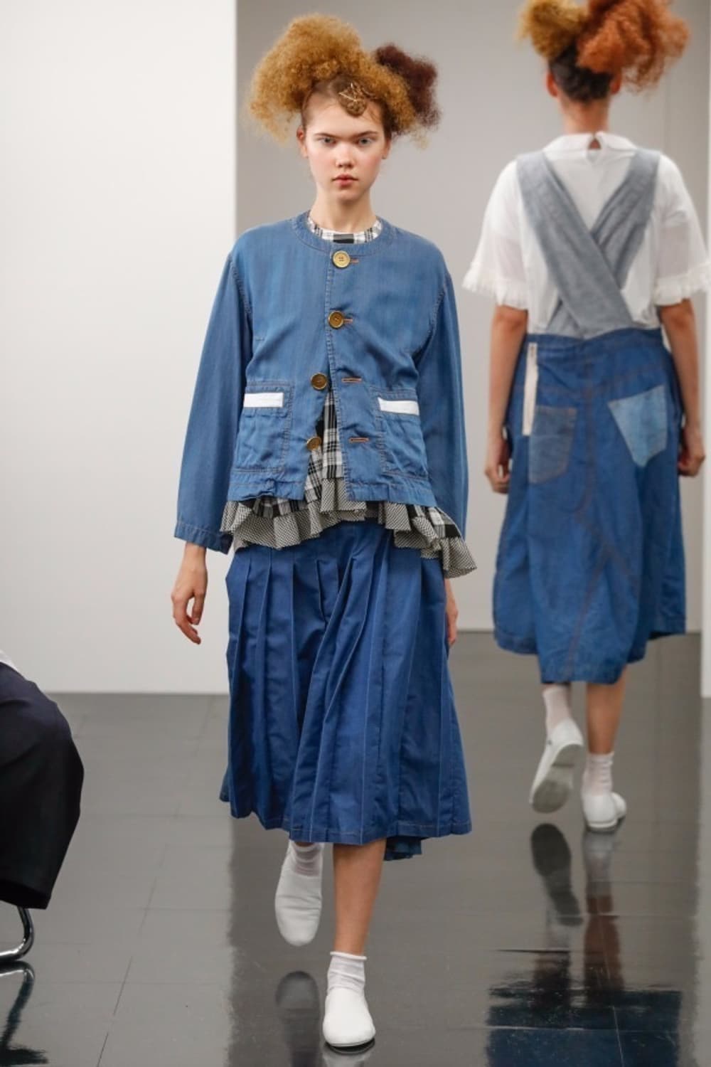 Washed Denim Non Collar Jacket 상품이미지1