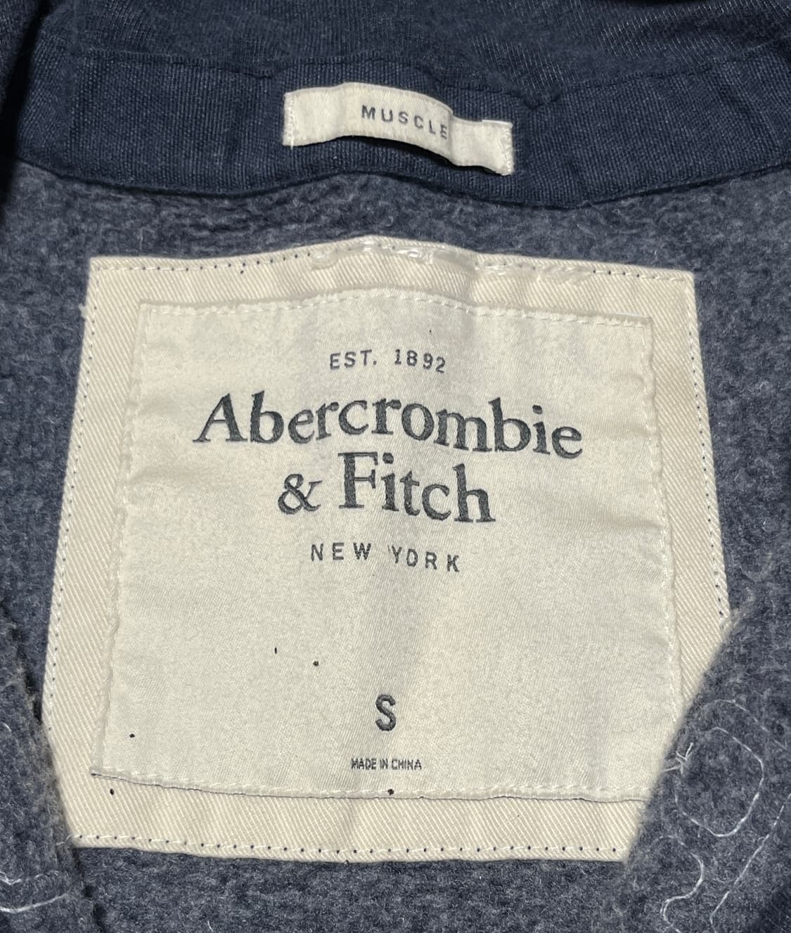 아베크롬비 머슬핏 네이비 후드집업 후드티 S 상품이미지9