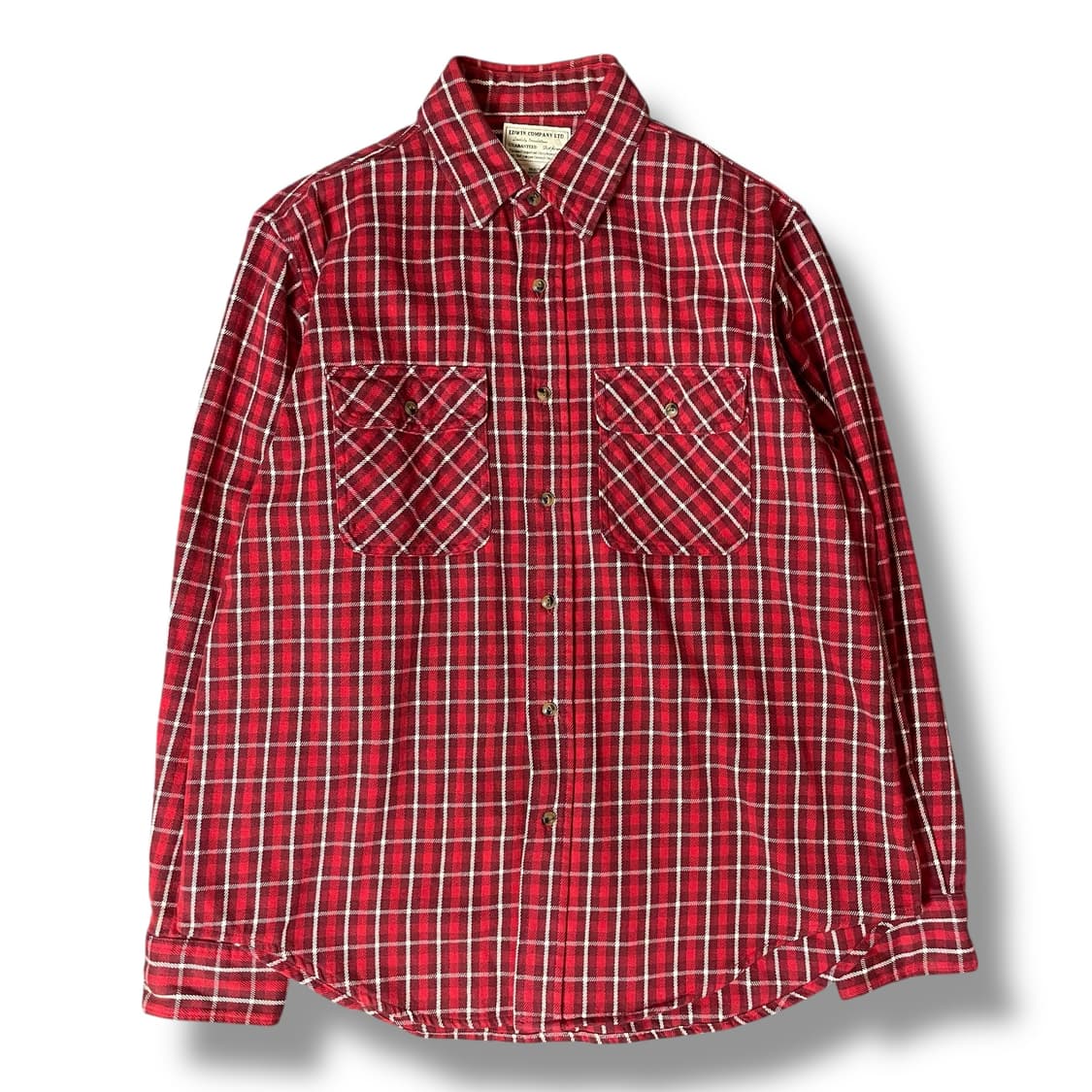 에드윈 레드 타탄체크 투포켓 플란넬 셔츠 L 상품이미지1