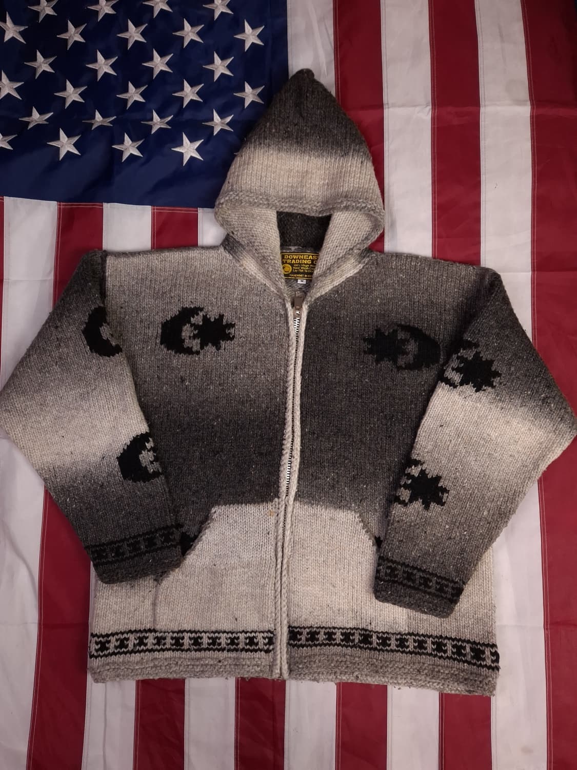 오리지날 에콰도르 핸드메이드 에스닉 울 후드 니트 상품이미지1