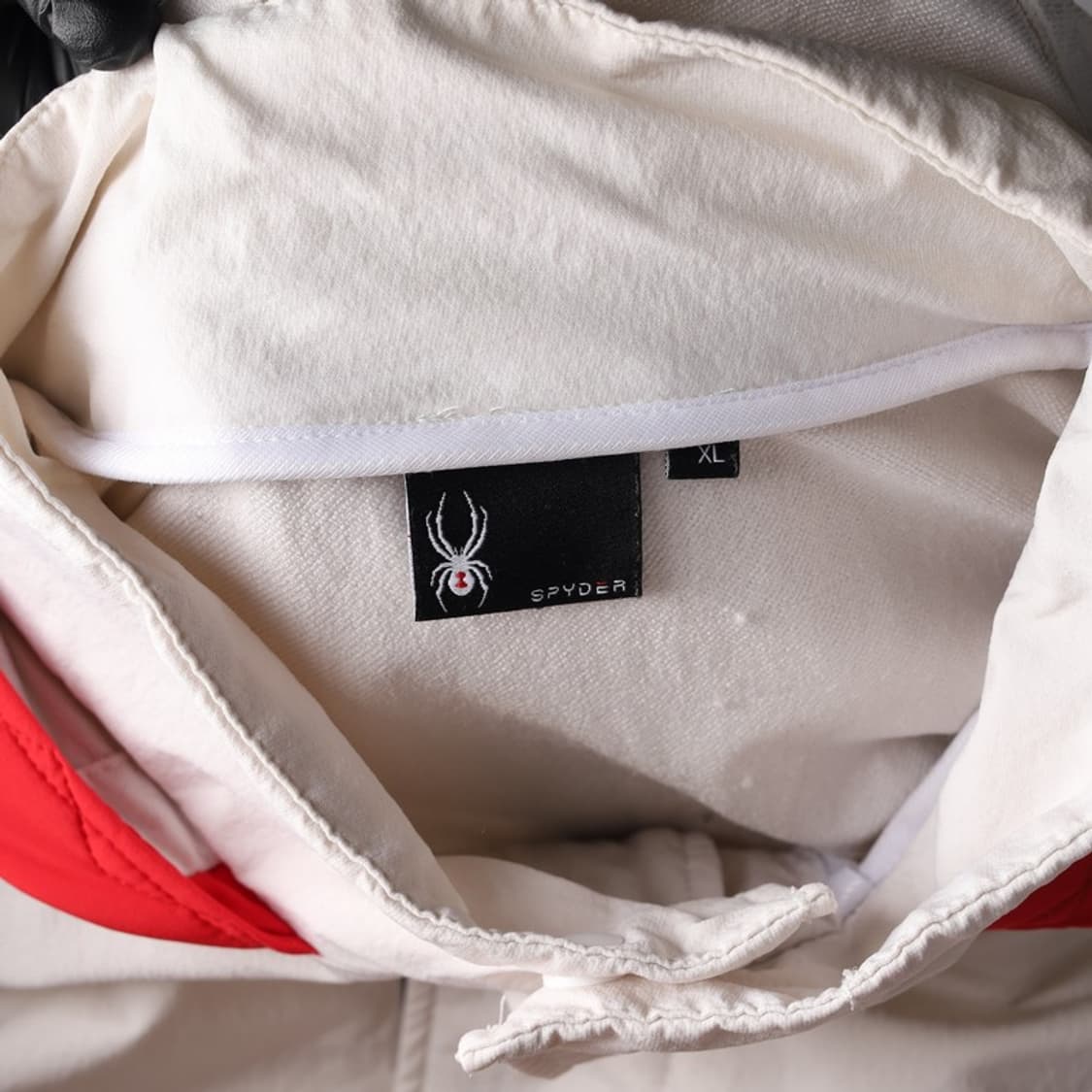 스파이더 아노락 화이트 레드 배색 하프집업 XL 상품이미지5