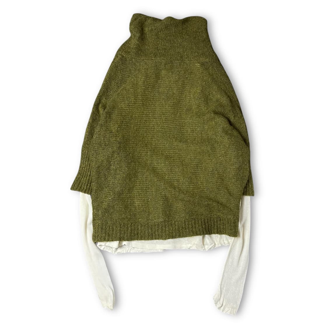 JPN 하이넥 올리브 니트 레이어드 세트 L 상품이미지2