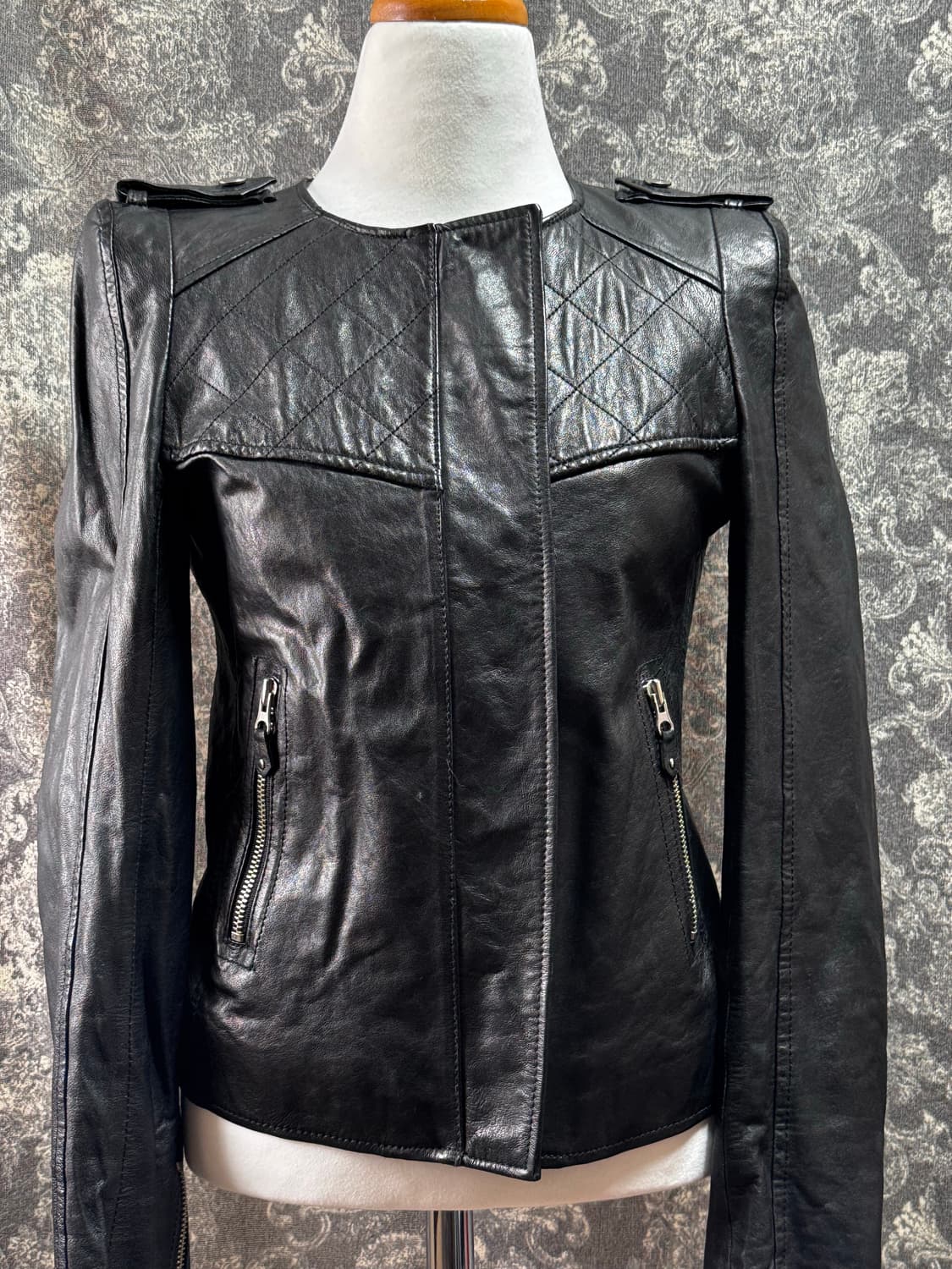 크롭 램스킨 가죽 자켓 상품이미지2