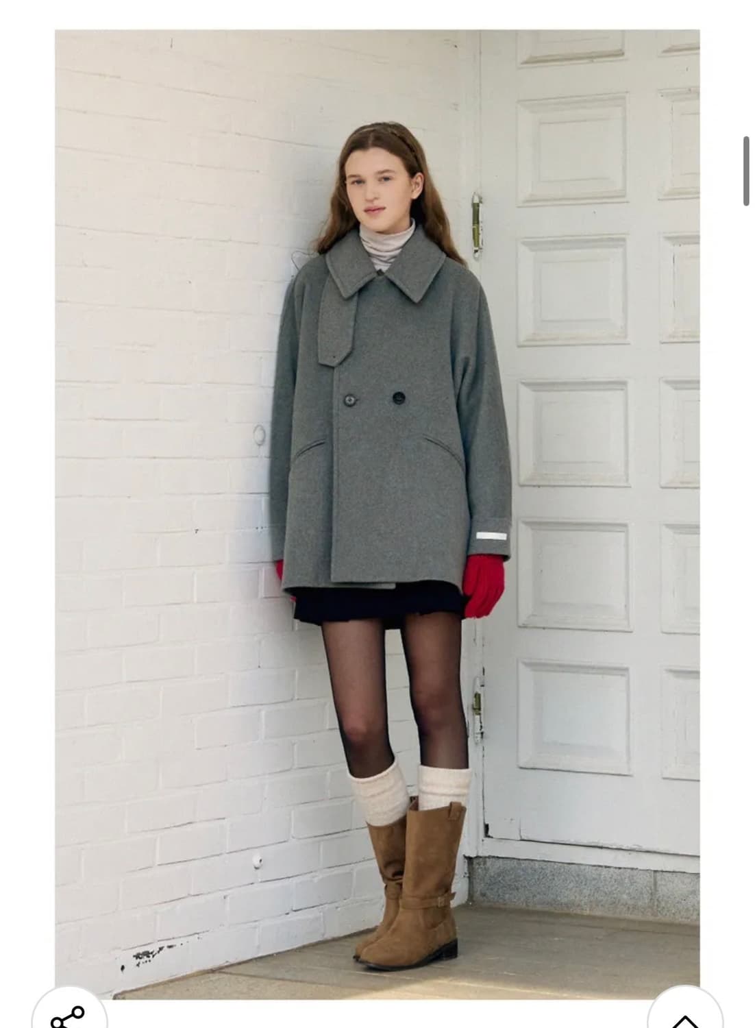 (S) 드로우핏 우먼 울 돌먼 핸드메이드 하프 코트 [M.GREY] 판매 상품이미지3