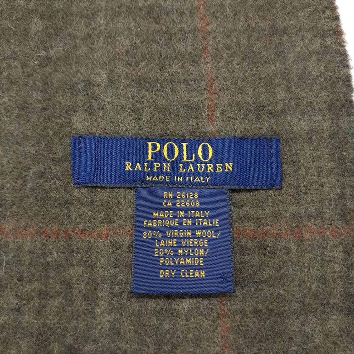 MX478 폴로 90s 이태리판 울 타탄체크 올리브 머플러 목도리 상품이미지4