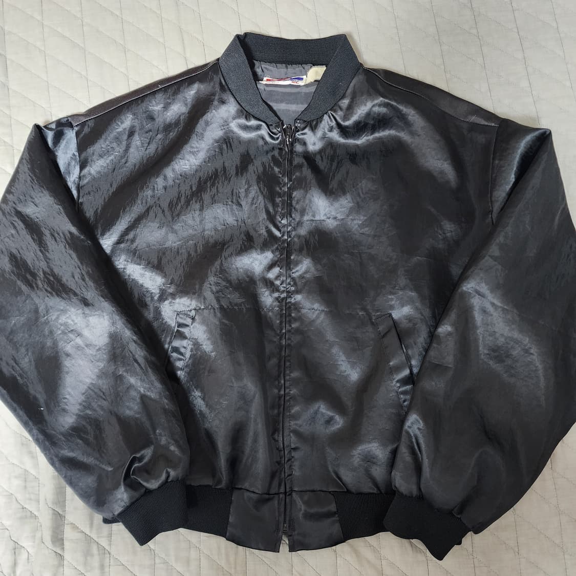 [XL] 90s 빈티지 카멜 프로모 봄버 새틴 자켓, 스카쟌 상품이미지6
