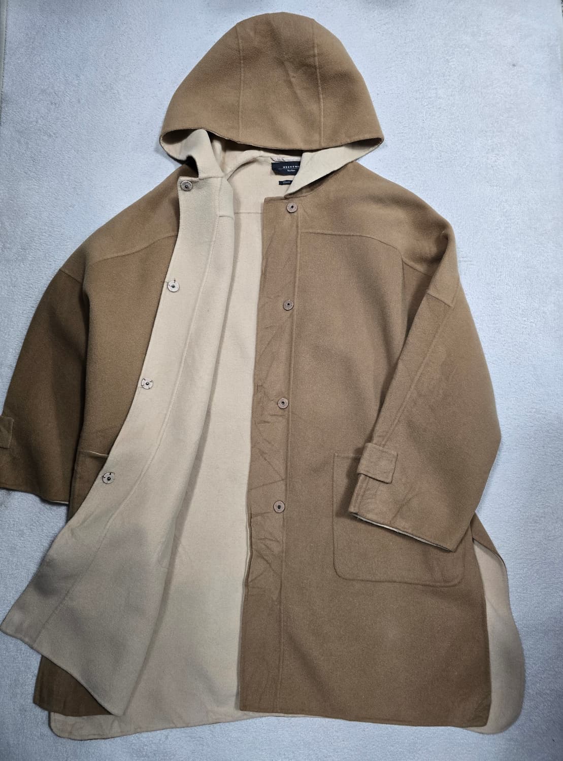 위크엔드 막스마라 후드 버진울 코트 상품이미지4