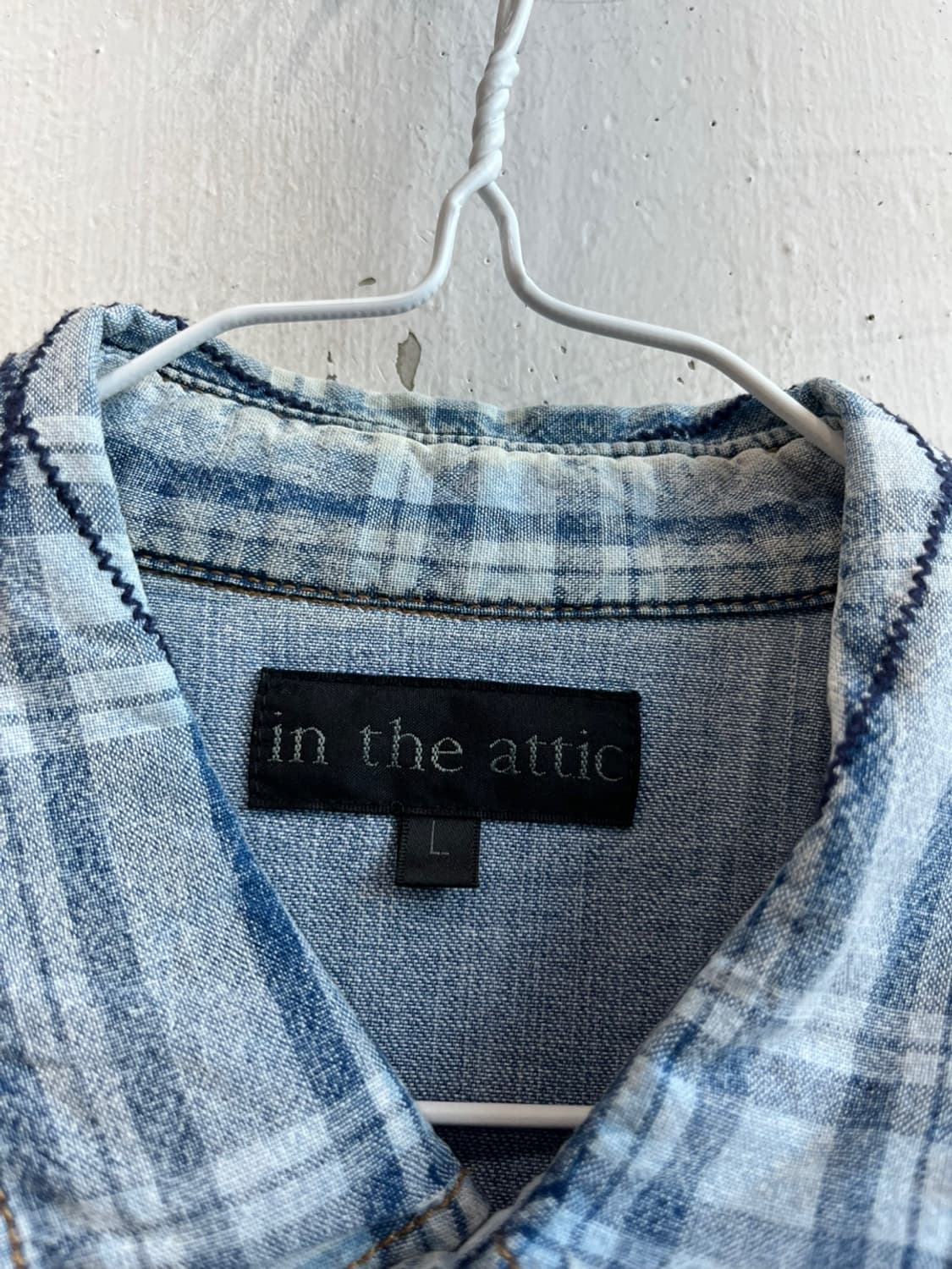 IN THE ATTIC 웨스턴 하프 데님 셔츠 상품이미지7