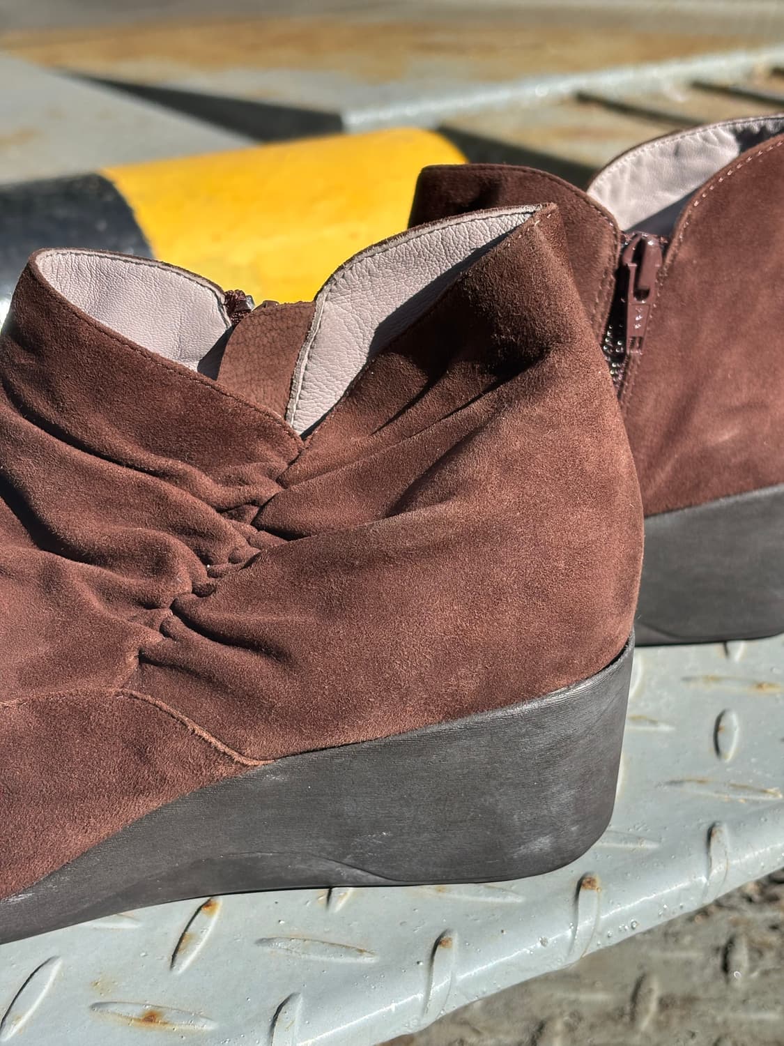 SALVATORE MELIANI 브라우니 셔링 웨지 앵클부츠 상품이미지9