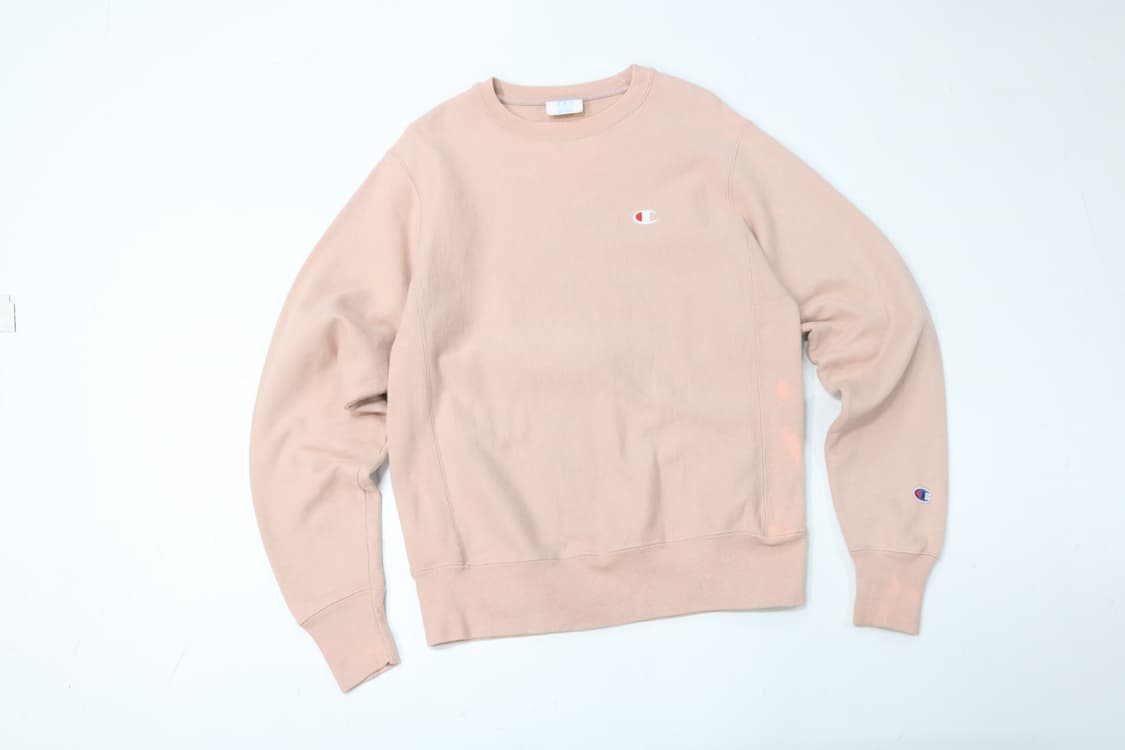 챔피온 빈티지 리버스 위브 핑크 크루넥 맨투맨 상품이미지2