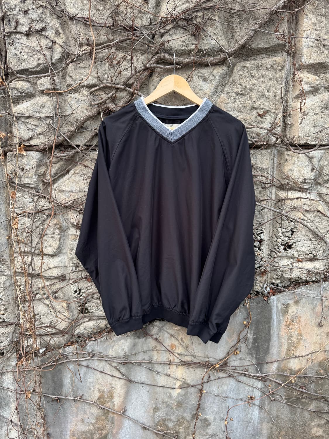 Consensus 빈티지 스포츠 축구 골프 웜업 져지 바람막이 블랙 상품이미지1