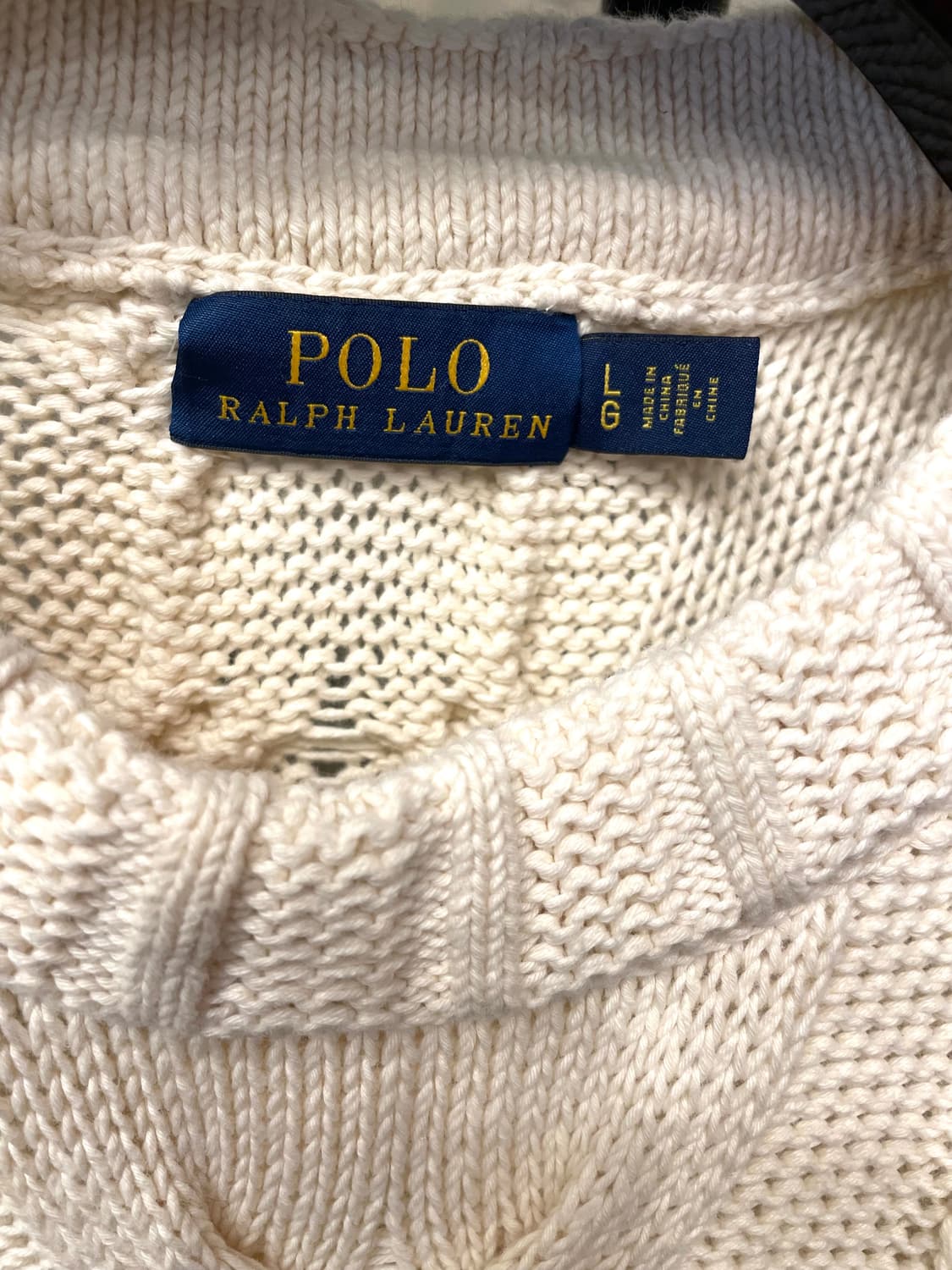 폴로 랄프로렌 아이보리 케이블 니트 66~77 상품이미지9
