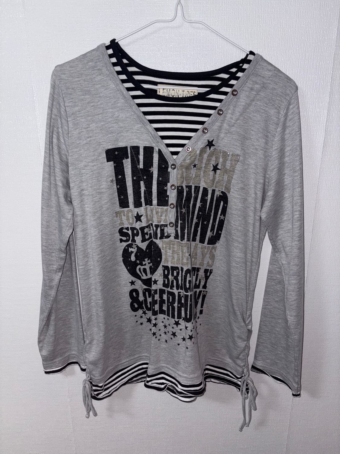 빈티지 레이어드티 롱슬리브 락시크 갸루 이모 emo 상품이미지2