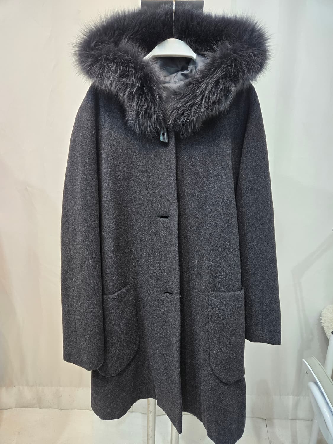 폭스퍼 후드 코트 상품이미지1