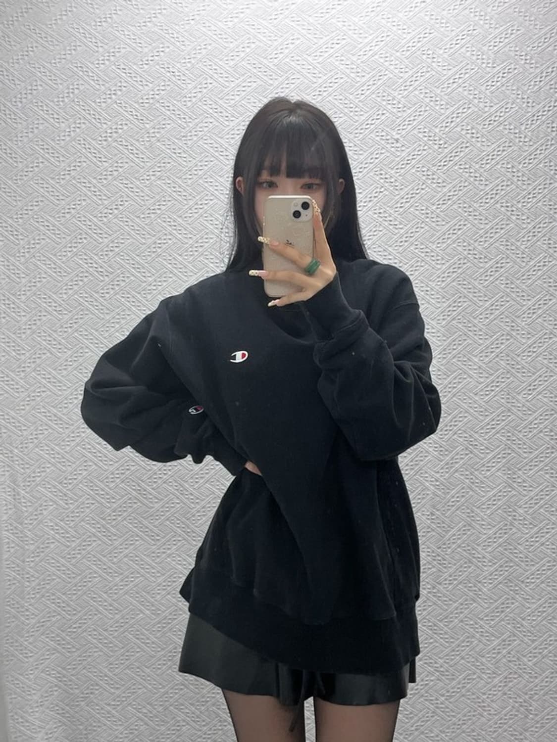 챔피온 리버스위브 자수패치 모던 약기모 맨투맨 L C09912 상품이미지1