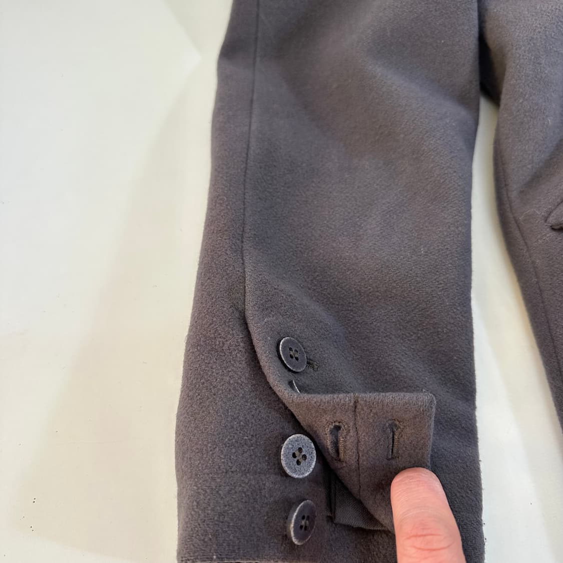 36 우먼S-M 메종마르지엘라 MM6 그레이 캐시미어혼방 리얼버튼 더블코 상품이미지4