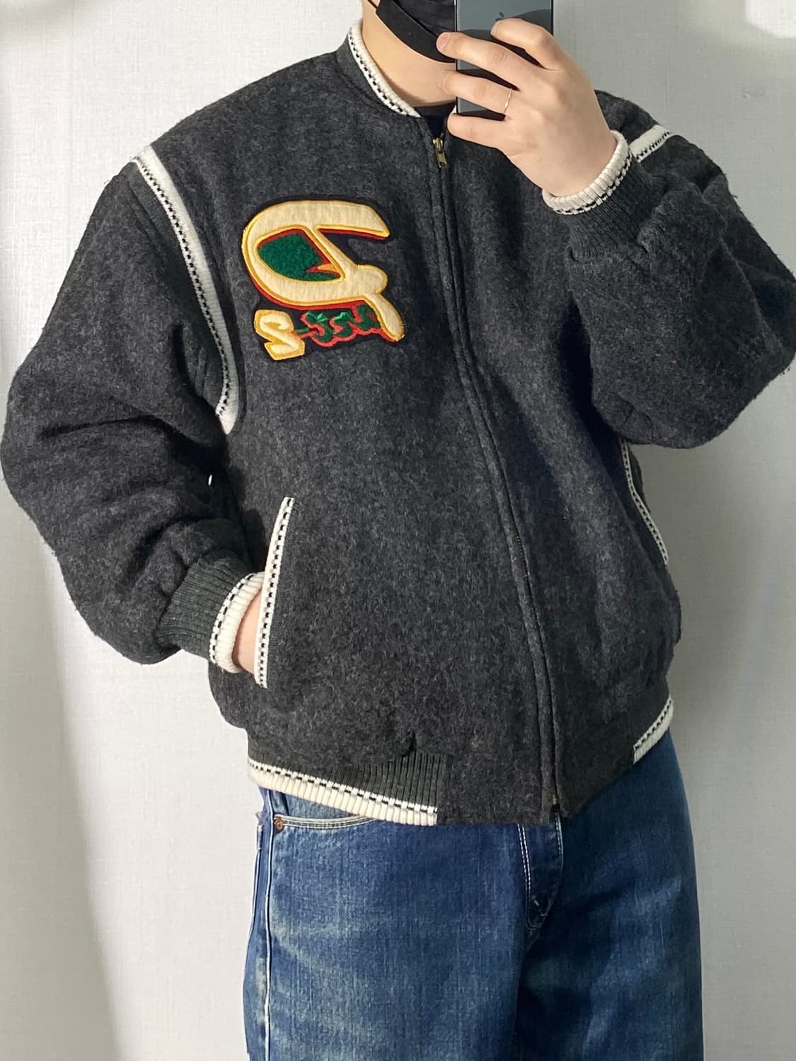[L] 90s Japanese 빈티지 울 바시티 자켓 상품이미지2