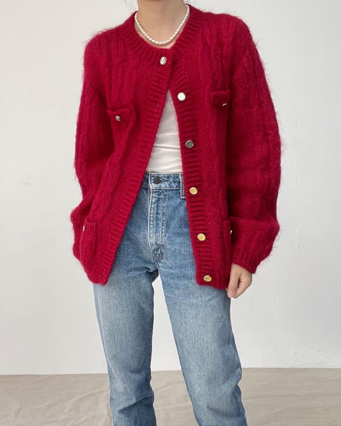 90s 빈티지 모헤어가디건 상품이미지1