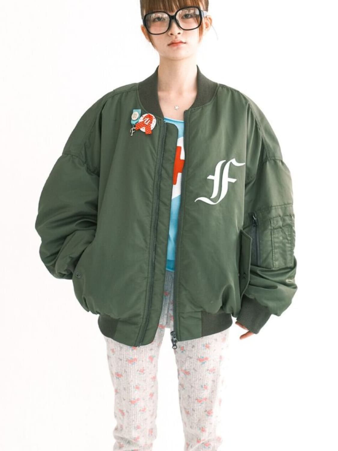 샵페어리 봄버 카키 상품이미지1