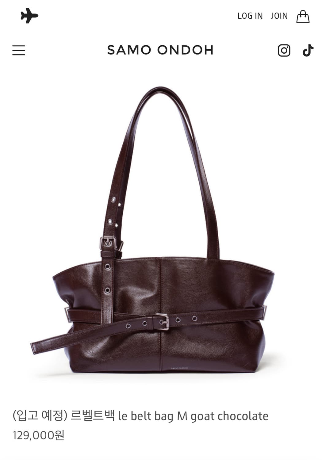 세이모온도 르벨트백 M goat chocolate 상품이미지1