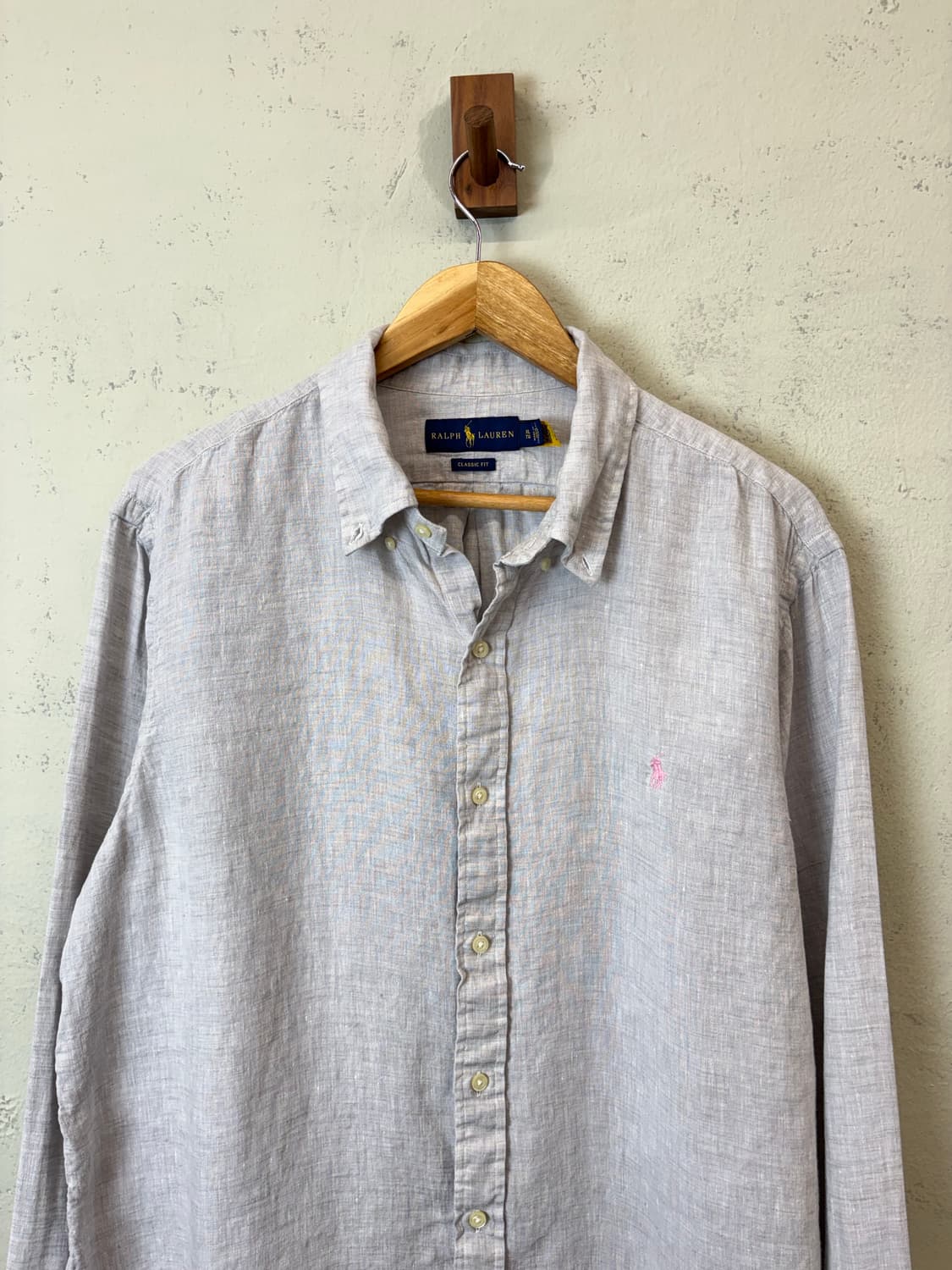 폴로랄프로렌 큐알라벨 그레이 린넨 셔츠 상품이미지4