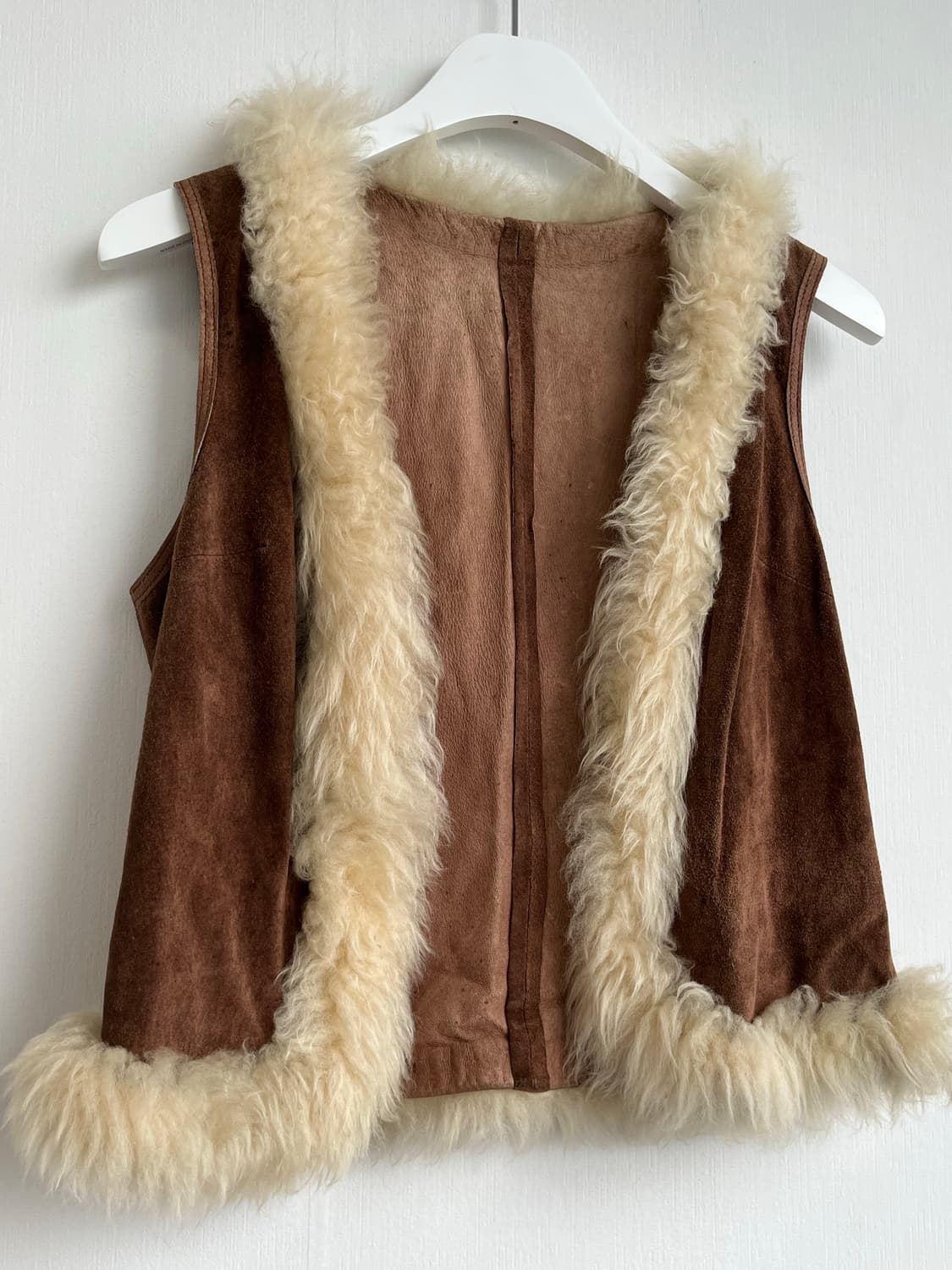 Vintage Brown Fur-Trimmed Vest 상품이미지2